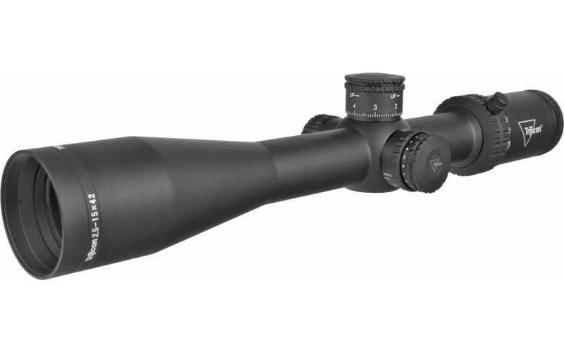 Trijicon Credo 2.5-15x42mm Second Focal Plane Riflescope with Red MRAD Center Dot, 30mm Tube, Matte Black, Exposed Elevation Adjuster with Return to Zero Feature CR1542-C-2900034