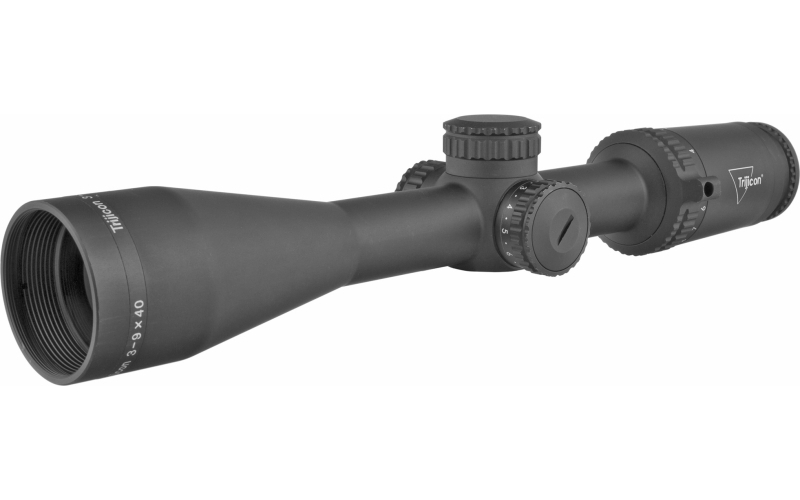 Trijicon Credo 3-9x40mm Second Focal Plane Riflescope with Red MIL-Square, 1 in. Tube, Matte Black, Low Capped Adjusters CR940-C-2900041