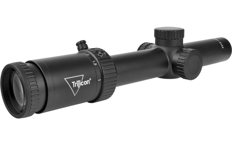 Trijicon Credo HX 1-6x24mm First Focal Plane Riflescope with Red MOA Segmented Circle, 30mm Tube, Satin Black, Low Capped Adjusters CRHX624-C-2900021