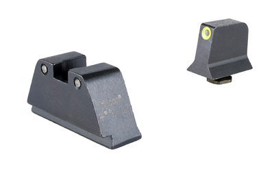 Trijicon Suppressor/Optic Height, Night Sights, Yellow Front with Black Rear & Green Lamps, For Glock 17,19,22,23,24,26,27,31,32,33,34,35,39 GL201-C-601135