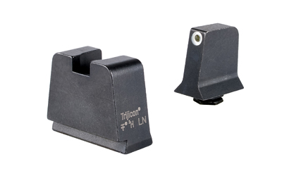 Trijicon Suppressor/Optic Height, Night Sights, White Front with Metal Rear & Green Lamps, For Glock 42,43,43X,48 GL243-C-601144