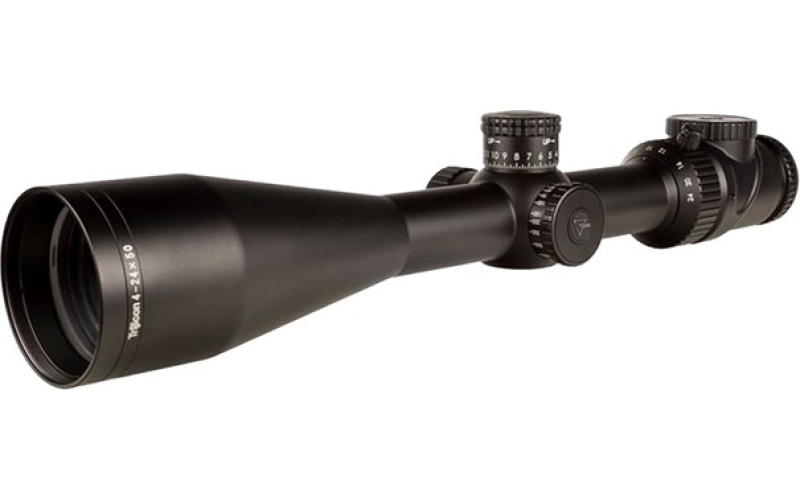 Trijicon Accupoint 4-24x50mm sfp illuminated amber triangle post blk