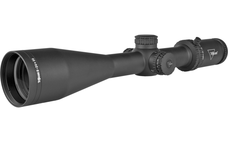 Trijicon Tenmile 6-24x50mm Second Focal Plane Riflescope with Green LED Dot, MRAD Ranging, 30mm Tube, Matte Black, Low Capped Adjusters TM62450-C-3000006