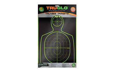 TruGlo Tru-See, Target, 12"x18", Handgun, Green, Self-adhesive, 6 Targets TG-TG13A6