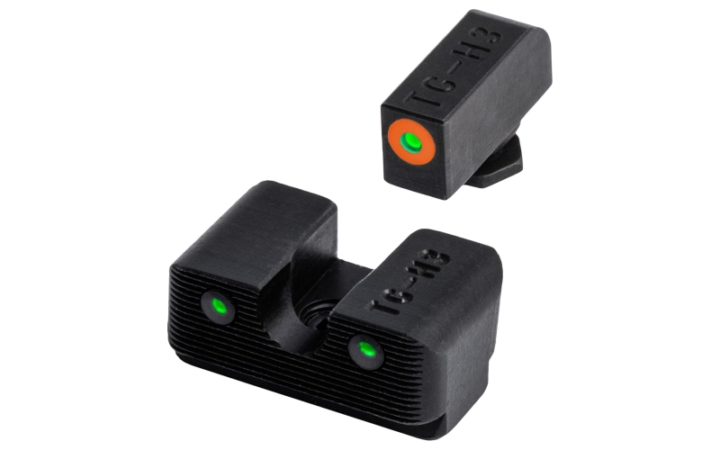 TruGlo Tritium Pro Brite Site Day/Night Sight Set For Glock 17/17L/19/22/23/24/26/27/33/34/35/38/39/45, Front Sight Color Green W/ Orange Focus Lock Ring, Rear Sight Green, Glows In The Dark No Batteries Or Light Exposure Required TG-TG231G1C