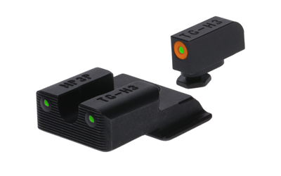 TruGlo Tritium Pro, Sight Set, For S&W EZ 380, Green Tritium, Orange Ring on Front Sight TG-TG231MP3C