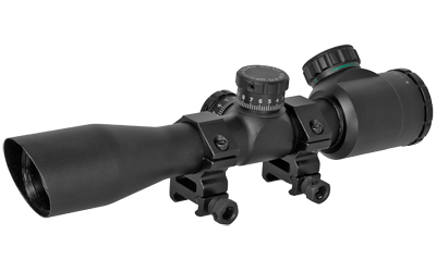 TruGlo TRU-BRITE Xtreme Compact Tactical Rifle Scope, 4X32, Fully-Coated Lenses, Illuminated Mil-Dot Reticle, Matte Black, 1-Piece base w/ 1" Rings and CR2032 Battery Included TG-TG8504TL