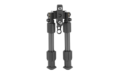 TruGlo Tac-Pod Carbon Pro Bi-Pod, Carbon Fiber and Aluminum Construction w/ Rubber Feet, Pivoting Base and Rotating Design Allows For Ease Shooting Angle Adjustment, 6-9 Inch Leg Length, Includes Interchangeable M-Lok And Keymod Fittings For Installing To Slotted Handguards Or Chassis Systems TG-TG8905S