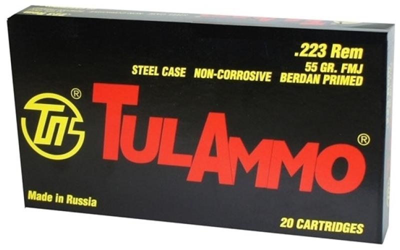 Tulammo 223 remington 55gr full metal jacket 20/box