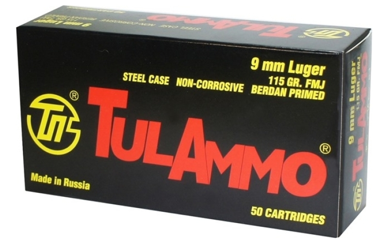 Tulammo 9mm luger 115gr full metal jacket 50/box