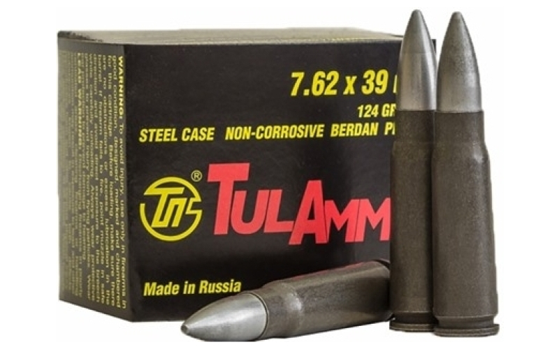 Tulammo 7.62x39mm 122gr full metal jacket bi-metal 20/box