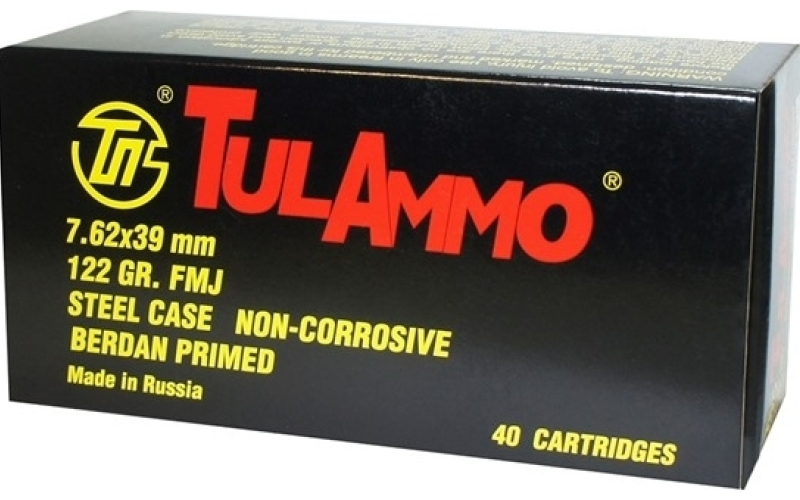 Tulammo 7.62x39mm 122gr full metal jacket 40/box