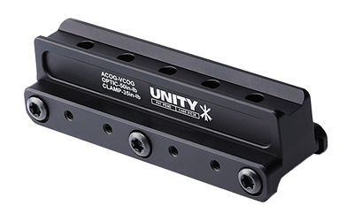 Unity Tactical FAST, Red Dot Mount, 2.05" Optical Height, Compatible with ACOG/VCOG Footprints, Anodized Finish, Black FST-COGB