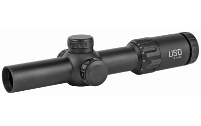US Optics TS Series Rifle Scope, 1-8X24mm, 30mm Main Tube, Second Focal Plane, 0.5 MOA Adjustments, Black, Simple Crosshair Reticle with Red Dot TS-8X SFP