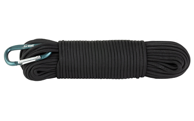 UST - Ultimate Survival Technologies Para 550 Utility Cord, 100 Foot, 100% Nylon, Includes Carabiner, Black 1146777