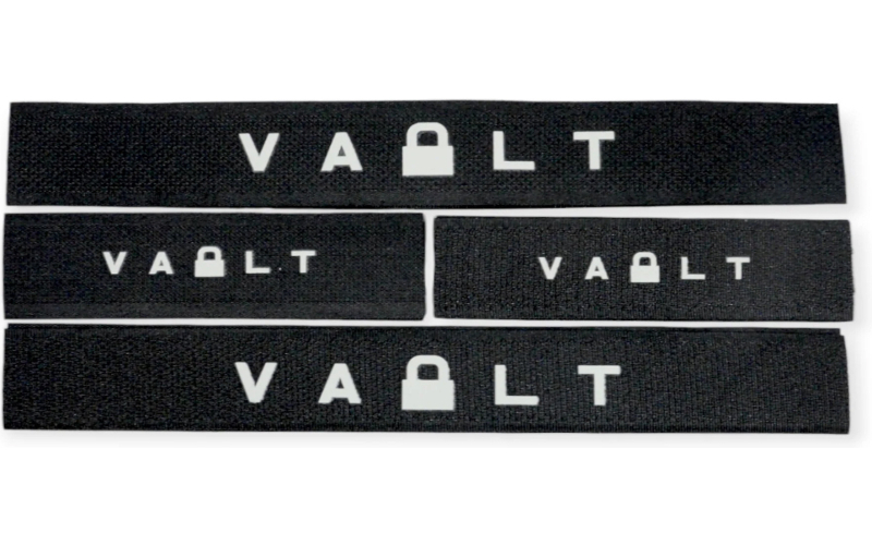 Vault Case Clip Strip Set, Elastic Velcro Strips, Black, 4 Pack, 2 Short (4"), 2 Long (7.75") VLTCLIPSTRIP