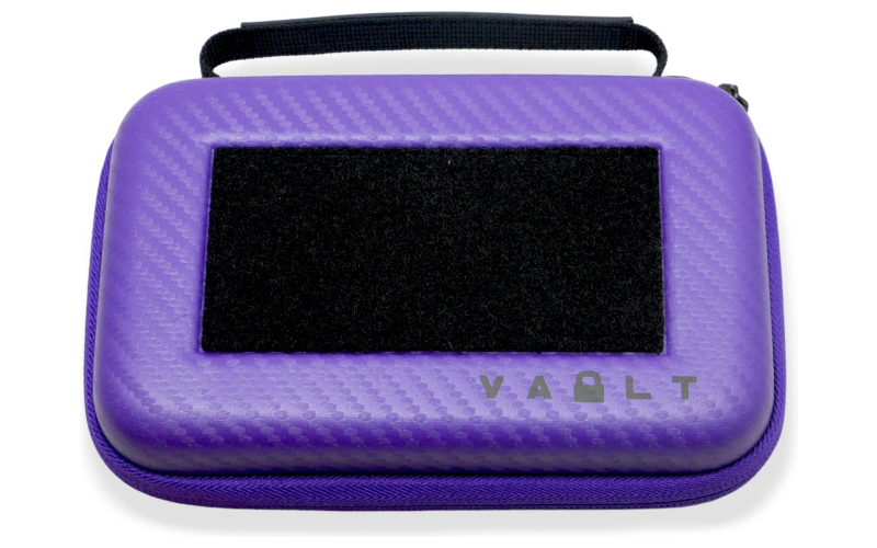 Vault Case Nano, Mini Case, 3 Removable Flex Panels, Velcro Top Lid Patch Panel, 7"x4.5"x2", Faux Purple  Carbon Fiber Outer Shell VLTNANOPRPCBN