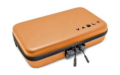 Vault Case Case Secure, Velcro Flex Panels, Elastic Holders, Combination Style Locking Mechanism, 11"x6.5", Smooth Matte Finish, Orange, Includes Detachable Shoulder Strap VLTSECORANGE