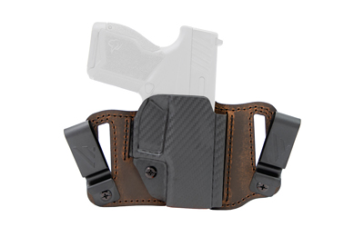 Versacarry Insurgent Deluxe, Inside/Outside Waistband Holster, Right Hand, Fits Sig P365 Macro, Distressed Leather and Polymer, Brown INS201365M