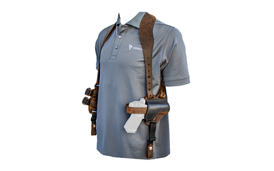 Versacarry Shoulder Holster Deluxe, Fits Full Size Pistols, Leather and Kydex, Distressed Brown, Right Hand SH21