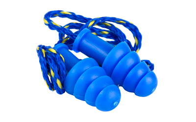 Walker's Ear Plug, Rubber Corded, Blue, 1 Pair GWP-TPRCORD-BL