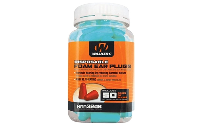 Walker's Foam ear plugs teal 50-pk