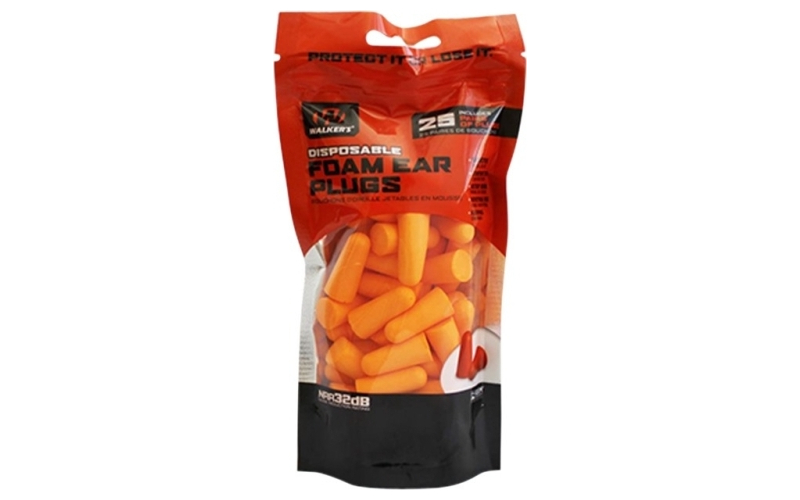 Walker's Foam ear plugs orange 25-pk