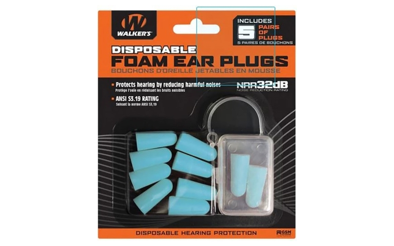 Walker's Foam ear plugs teal 10-pk