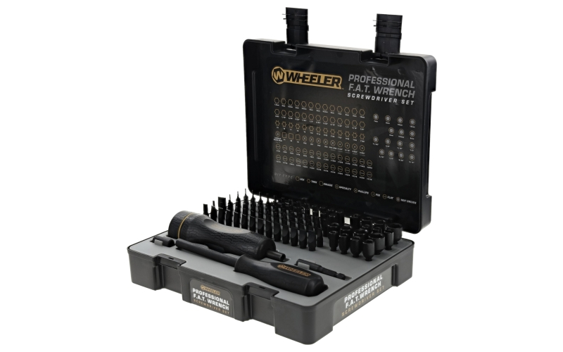 Wheeler FAT Wrench Driver Set, Includes FAT Wrench, Bit Driver, 98 Bits and Case, Black 4001004