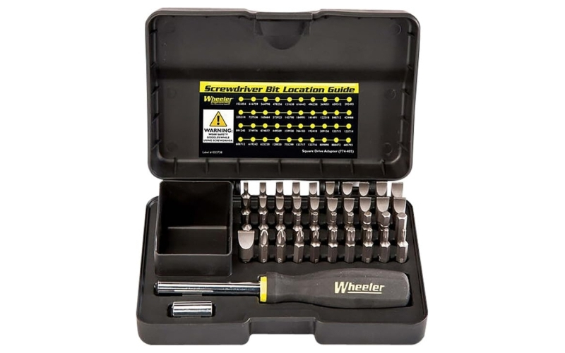 Wheeler Gunsmithing Screwdriver Set, Includes Bit Driver, 42 Bits and Hard Case, Black 4001006