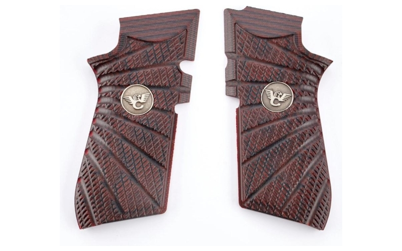 Grips edc x9 black cherry g10 aggressive starburst pattern