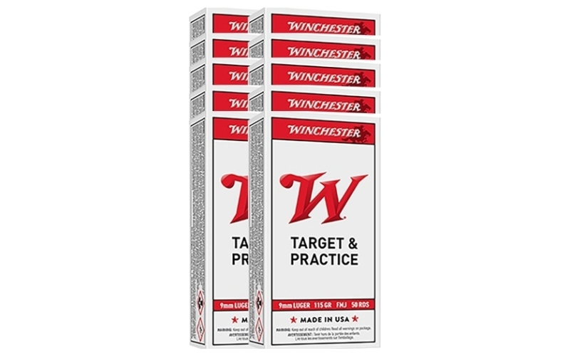 Winchester Ammunition 9mm luger 115gr full metal jacket 1,000/box