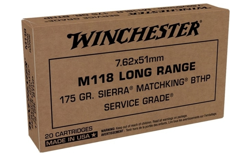 Winchester Ammunition 7.62x51mm nato 175gr  bthp 20/box