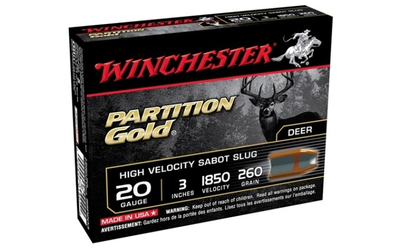 Winchester Ammunition 20 gauge 3'' 260gr sabot slug 5/box