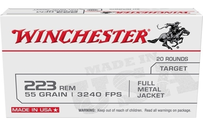 Winchester Ammunition 223 remington 55gr full metal jacket 20/box