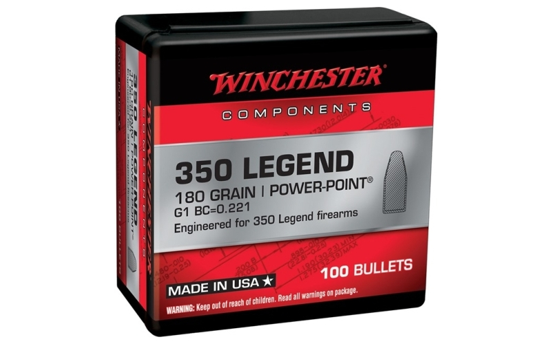 Winchester Ammunition 350 caliber (0.355'') 180gr power-point 100/box