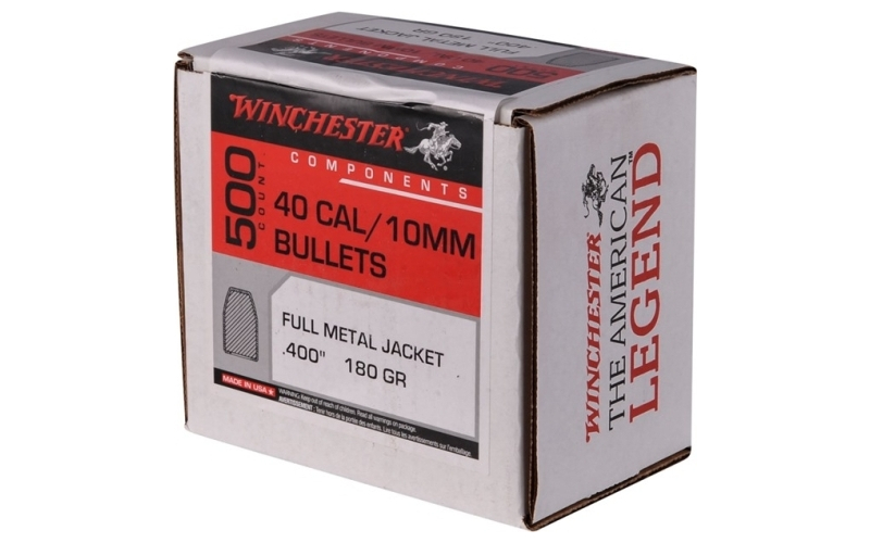 Winchester Ammunition 40 caliber (0.400'') 180gr truncated cone 500/box