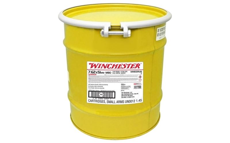 Winchester Ammunition 7.62x51 nato 149gr full metal jacket 7,500/drum