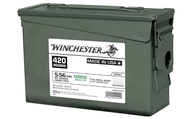 Winchester Ammunition 5.56mm nato 62gr full metal jacket 420/box