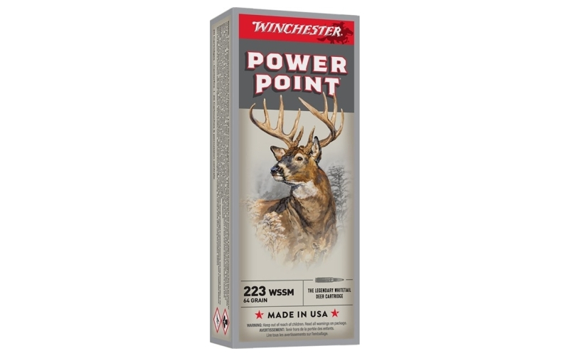 Winchester Ammunition 223 wssm 64gr power-point 20/box