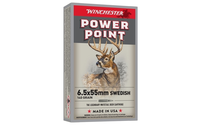 Winchester Ammunition 6.5x55mm swedish 140gr power point 20/box