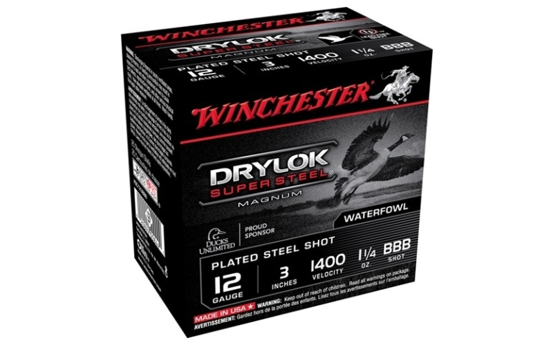 Winchester Ammunition 12 gauge 3'' 1-1/4 oz #bbb steel shot 25/box