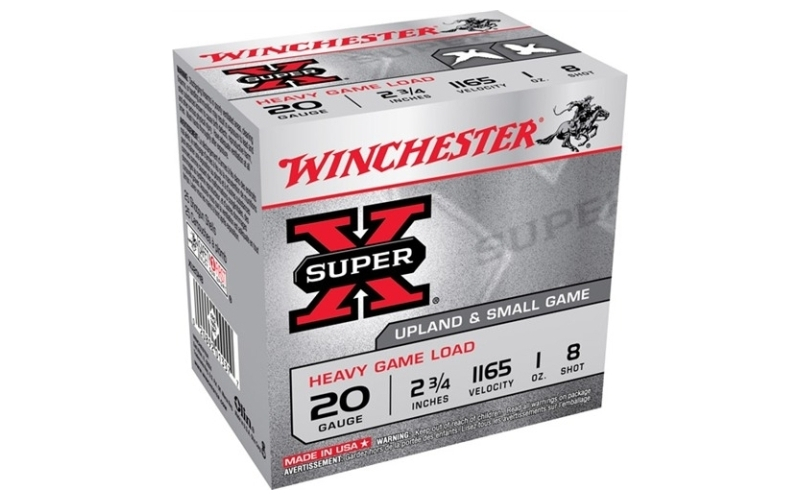 Winchester Ammunition 20 gauge 2-3/4'' 1 oz #8 shot 25/box