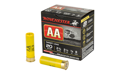 Winchester Ammunition AA Target Load, 20 Gauge, 2.75", #8, .875oz, Shotshell, 25 Round Box AA208
