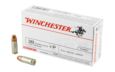 Winchester Ammunition USA, 38 Super, 130 Grain, Full Metal Jacket, +P, 50 Round Box Q4205