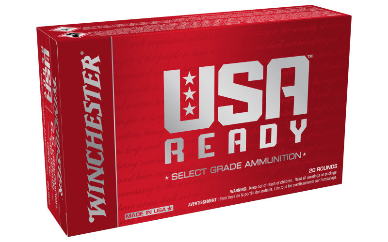 Winchester Ammunition USA READY, 6.5 Creedmoor, 140 Grain, Full Metal Jacket Open Tip Bullet, 20 Round Box RED65140