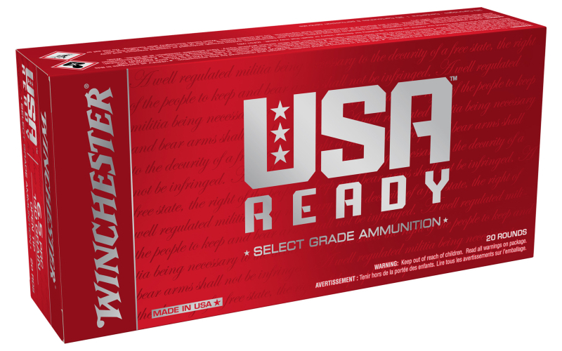 Winchester Ammunition USA Ready, 6.5 PRC, 140 Grain, Full Metal Jacket Open Tip Bullet, 20 Round Box RED65PRC