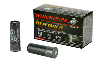Winchester Ammunition Defender, Supreme Elite, 12 Gauge, 2.75", 1 oz. Segmenting Slug, 10 Round Box S12PDX1S