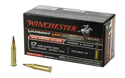 Winchester Ammunition Varmint HV, 17WSM, 20 Grain, Polymer Tip, 50 Round Box S17W20