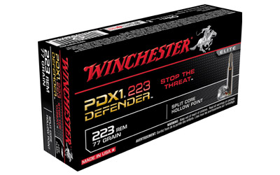 Winchester Ammunition Defender, PDX1, 223REM, 77 Grain, Split Core Hollow Point, 20 Round Box S223RPDB2